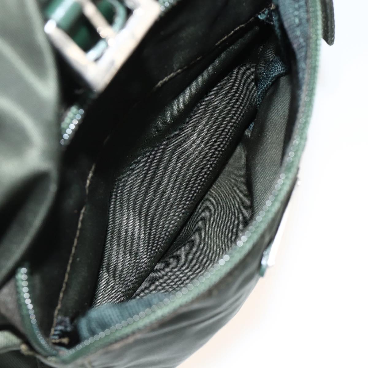 PRADA Backpack Nylon Green Silver Auth BA11221