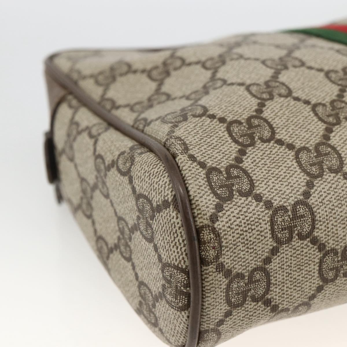 GUCCI GG Supreme Web Sherry Line Clutch Bag PVC Beige 89 01 012 Auth BA11226