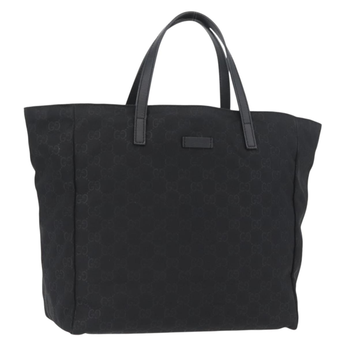 GUCCI GG Canvas Tote Bag Nylon Black 282439 Auth BA11230