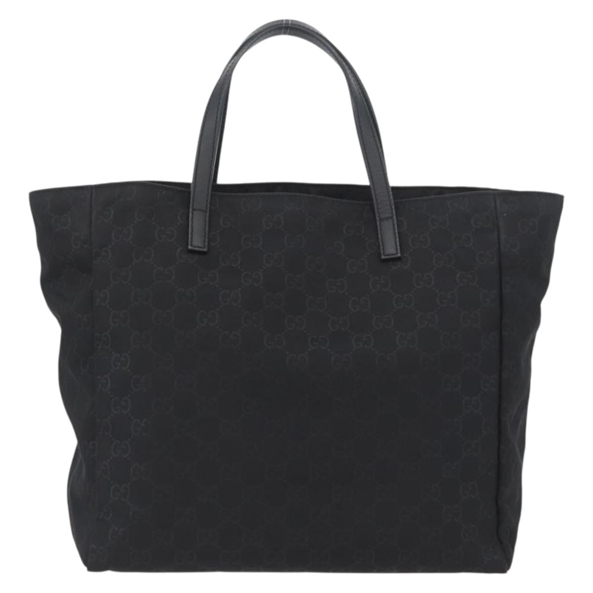 GUCCI GG Canvas Tote Bag Nylon Black 282439 Auth BA11230