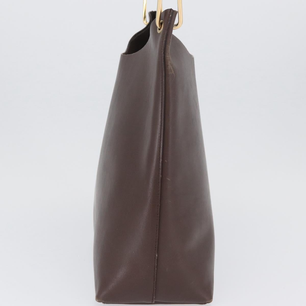 GUCCI Bamboo Shoulder Bag Leather Brown Gold 001 2058 1881 0 Auth BA11231