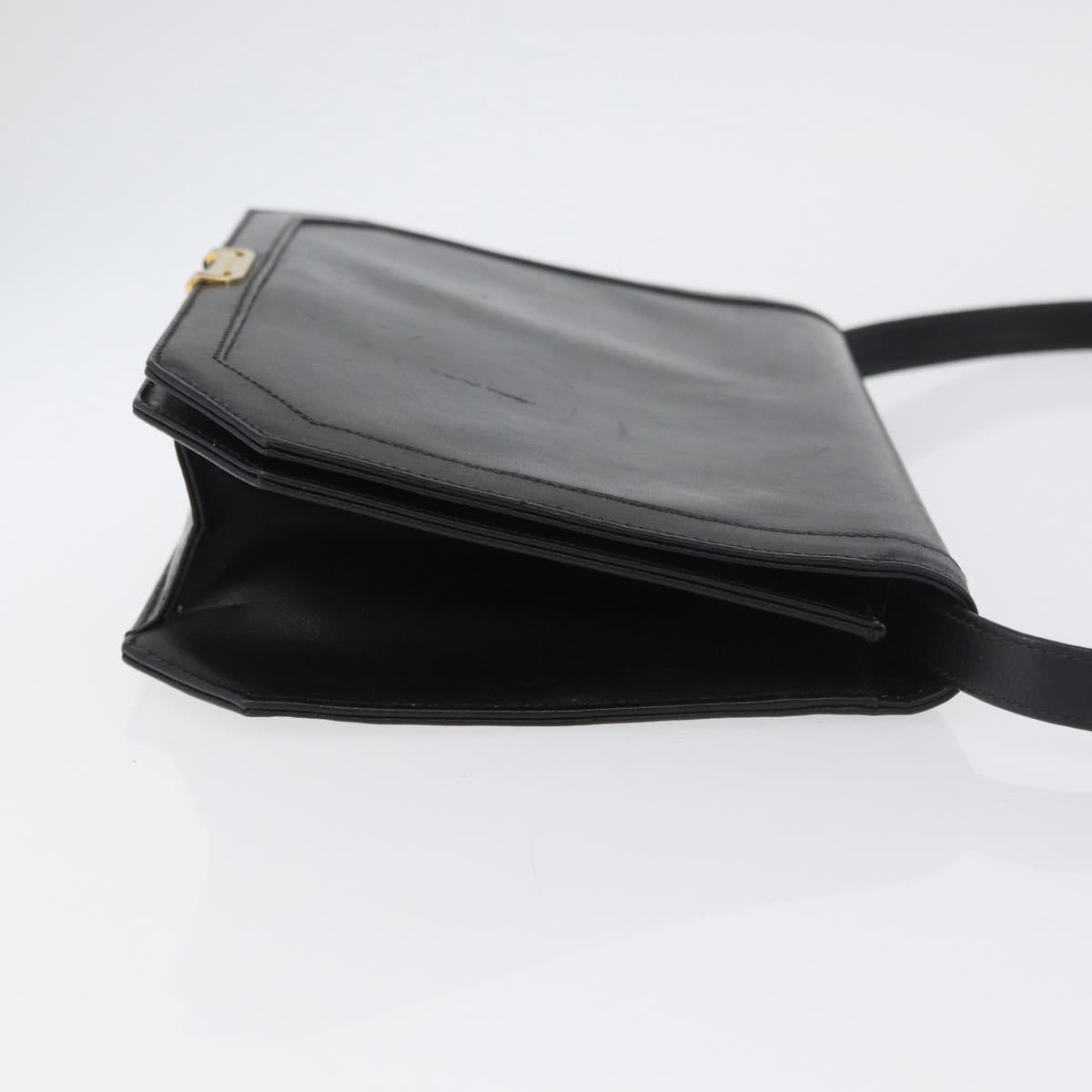 Salvatore Ferragamo Shoulder Bag Leather Black Gold Auth BA11236