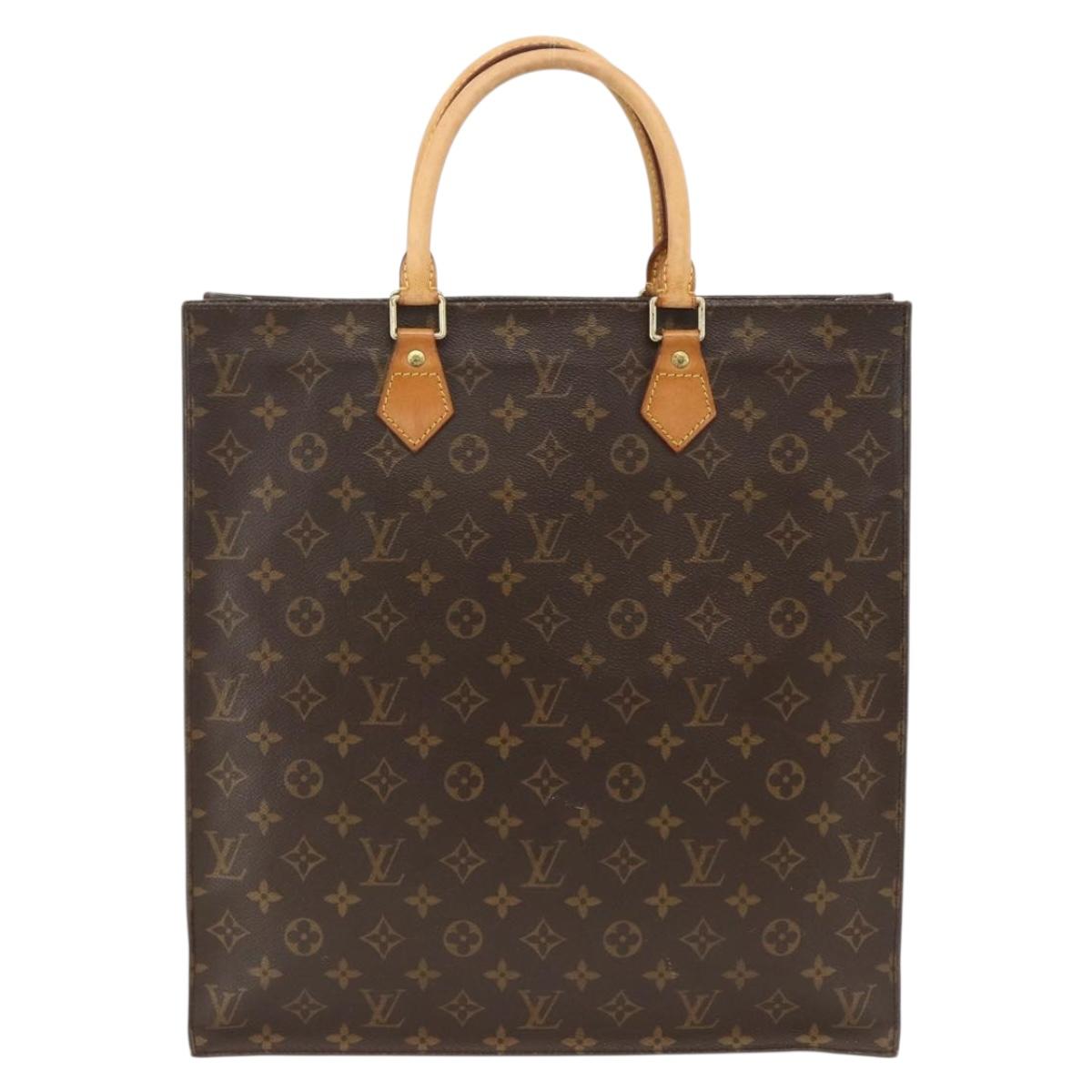 LOUIS VUITTON Monogram Sac Plat Hand Bag M51140 LV Auth BA11239