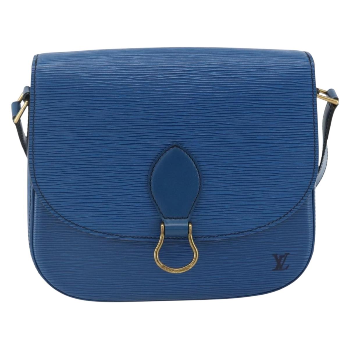 LOUIS VUITTON Epi Saint Cloud GM Shoulder Bag Toledo Blue M52195 LV Auth BA11245