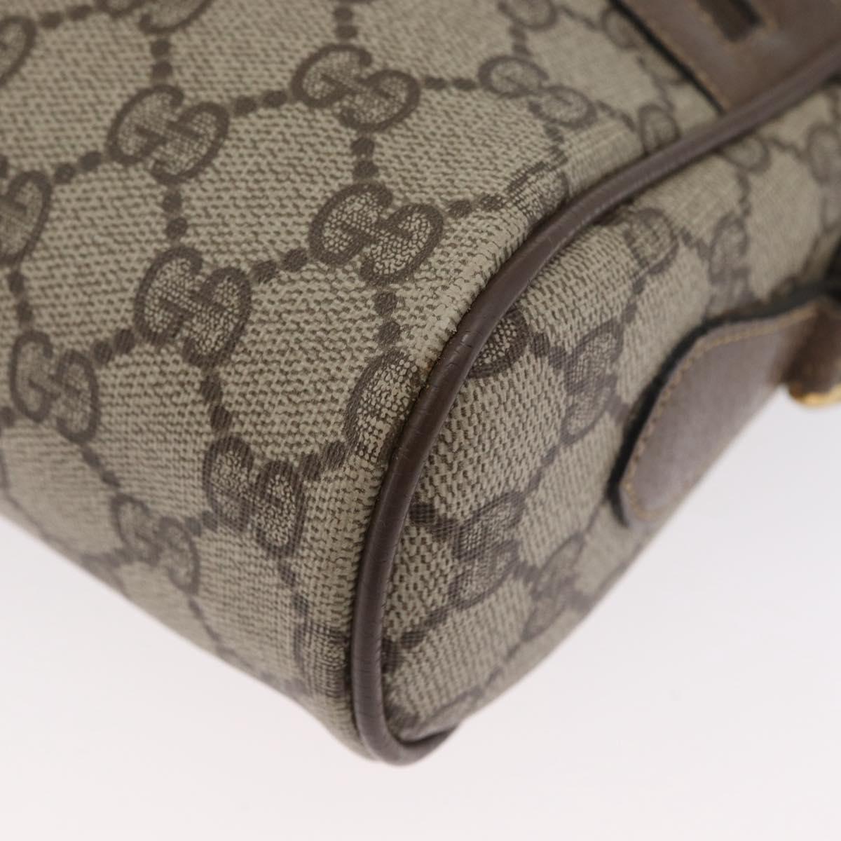 GUCCI GG Supreme Web Sherry Line Shoulder Bag PVC Beige Gold Auth BA11250