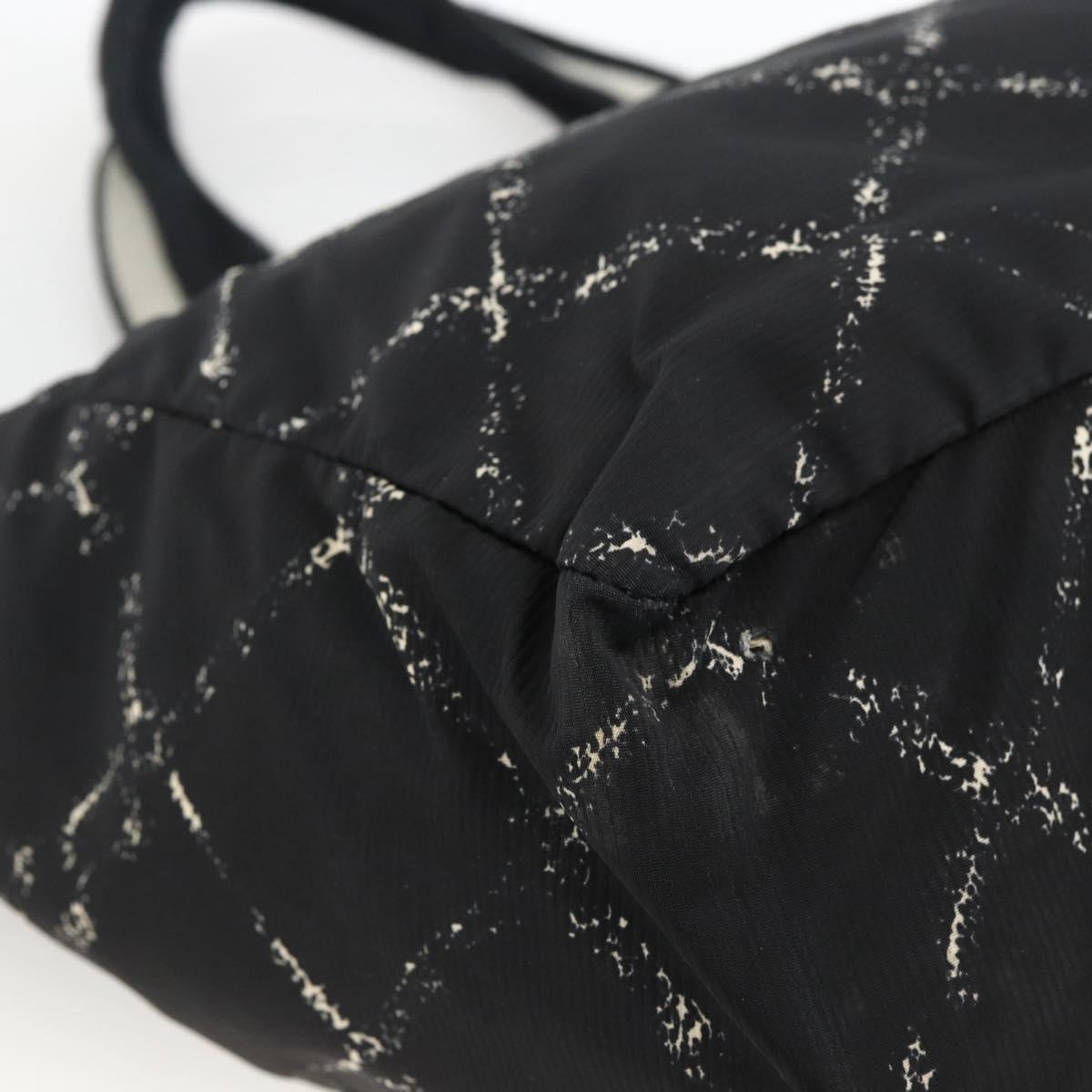 CHANEL Travel Line Tote Bag Nylon Black CC Auth BA11251