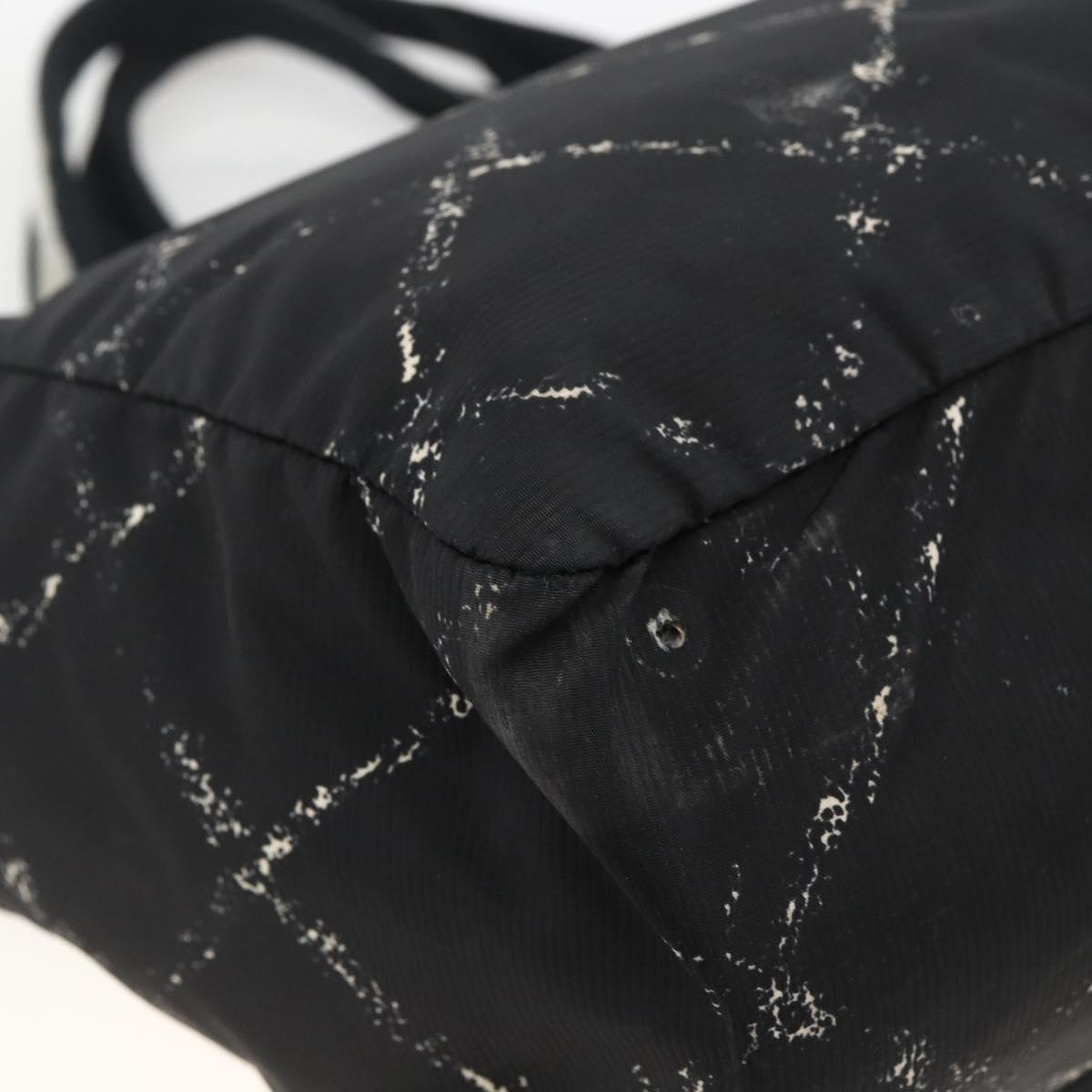 CHANEL Travel Line Tote Bag Nylon Black CC Auth BA11251