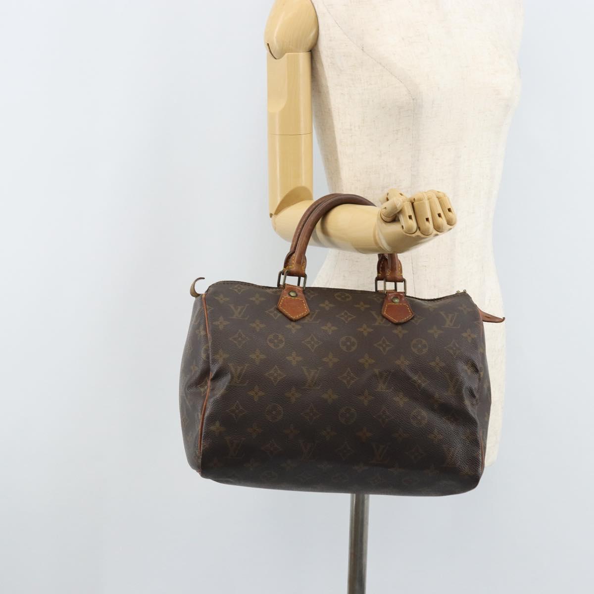 LOUIS VUITTON Monogram Speedy 30 Hand Bag M41526 LV Auth BA11257