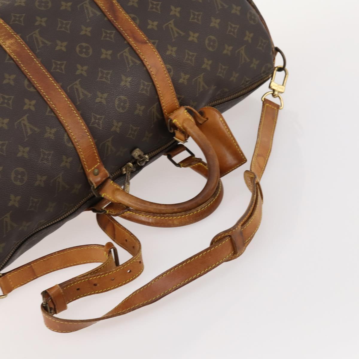 LOUIS VUITTON Monogram Keepall Bandouliere 50 Boston Bag M41416 LV Auth BA11258