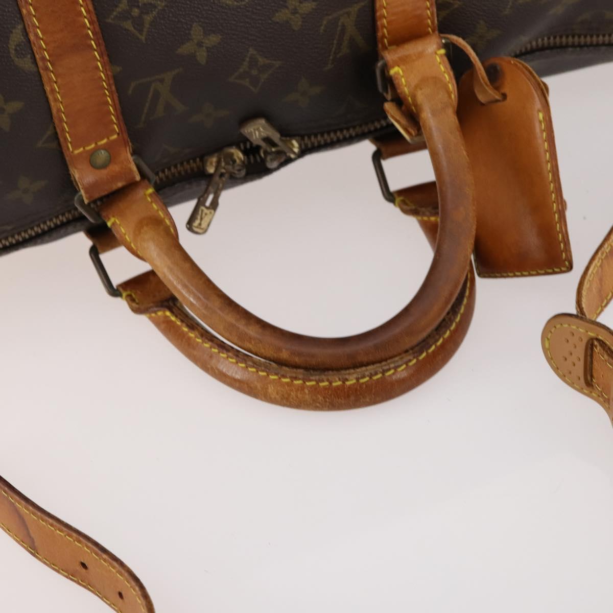 LOUIS VUITTON Monogram Keepall Bandouliere 50 Boston Bag M41416 LV Auth BA11258