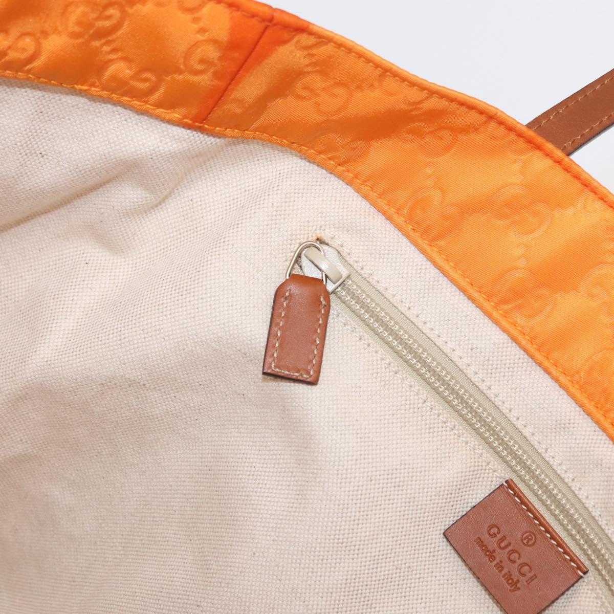 GUCCI GG Canvas Tote Bag Nylon Orange 282439 Auth BA11263