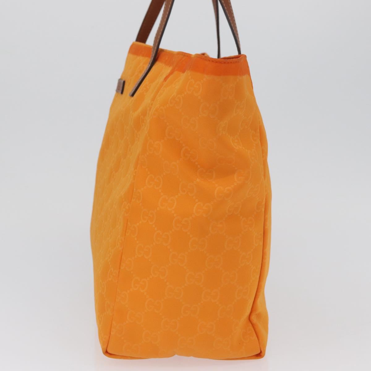 GUCCI GG Canvas Tote Bag Nylon Orange 282439 Auth BA11263