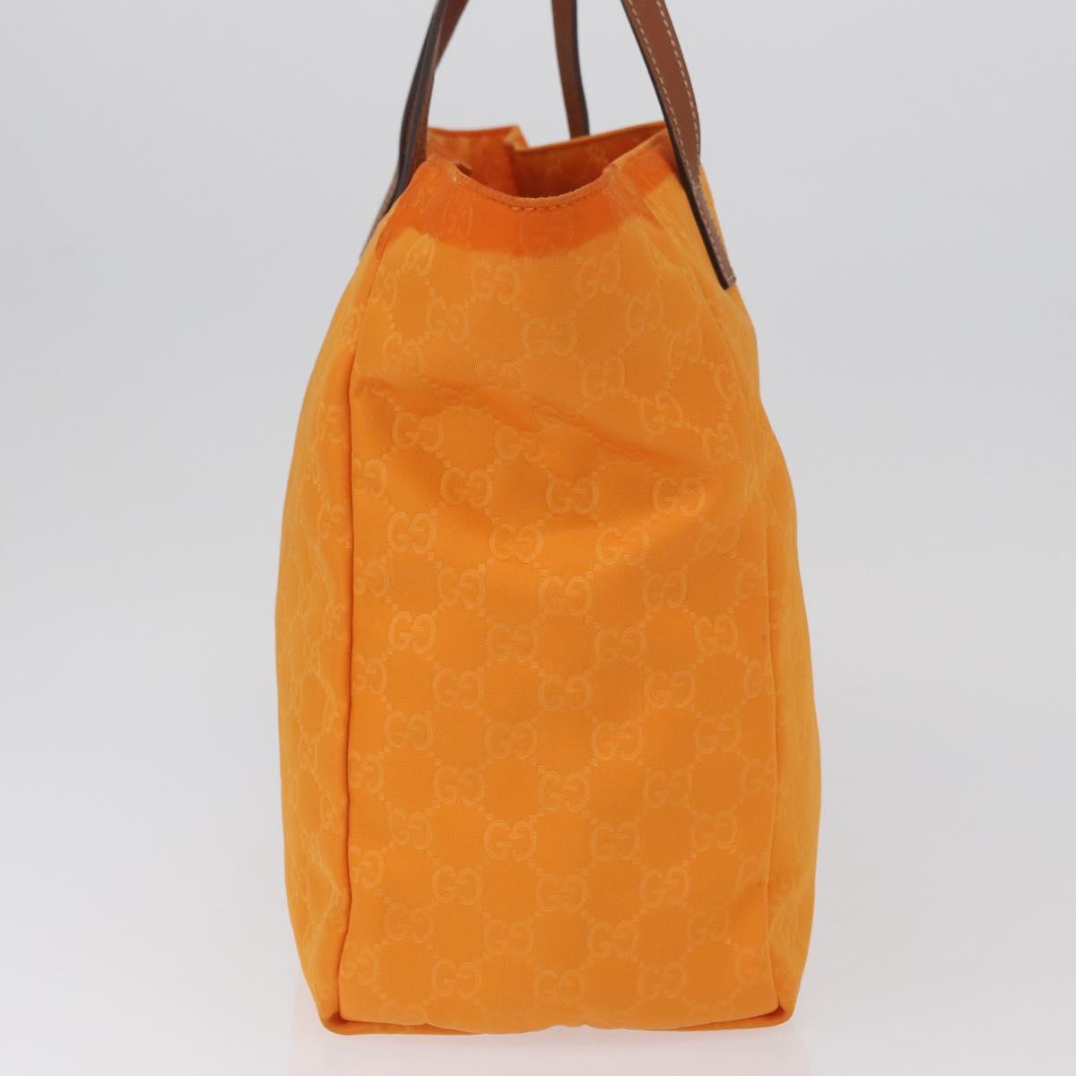 GUCCI GG Canvas Tote Bag Nylon Orange 282439 Auth BA11263