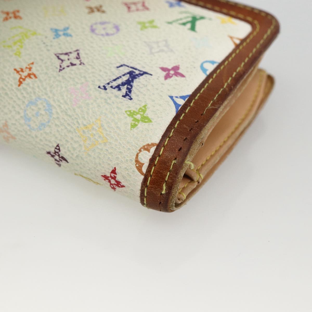 LOUIS VUITTON Multicolor Portefeuille Viennois Wallet White M92987 Auth BA11268