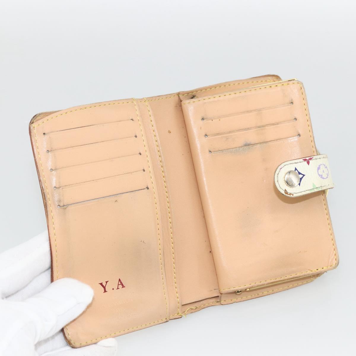 LOUIS VUITTON Multicolor Portefeuille Viennois Wallet White M92987 Auth BA11268