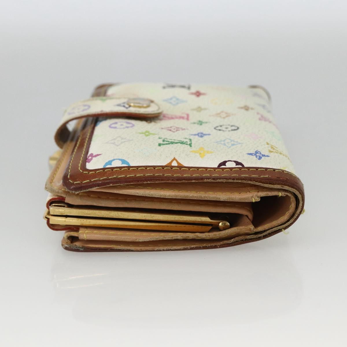 LOUIS VUITTON Multicolor Portefeuille Viennois Wallet White M92987 Auth BA11268