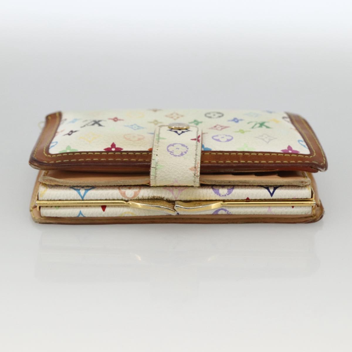 LOUIS VUITTON Multicolor Portefeuille Viennois Wallet White M92987 Auth BA11268