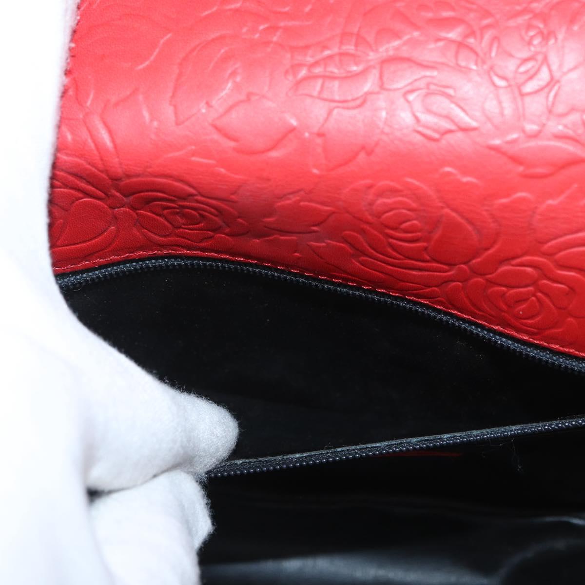 VALENTINO Shoulder Bag Leather Red Gold Auth BA11281