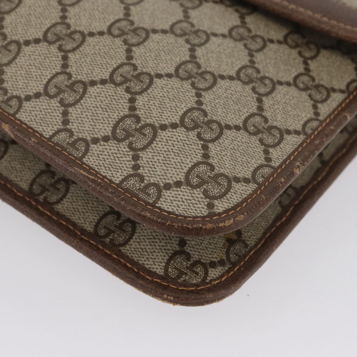 GUCCI GG Supreme Shoulder Bag PVC Beige Gold 004 904 0671 Auth BA11282