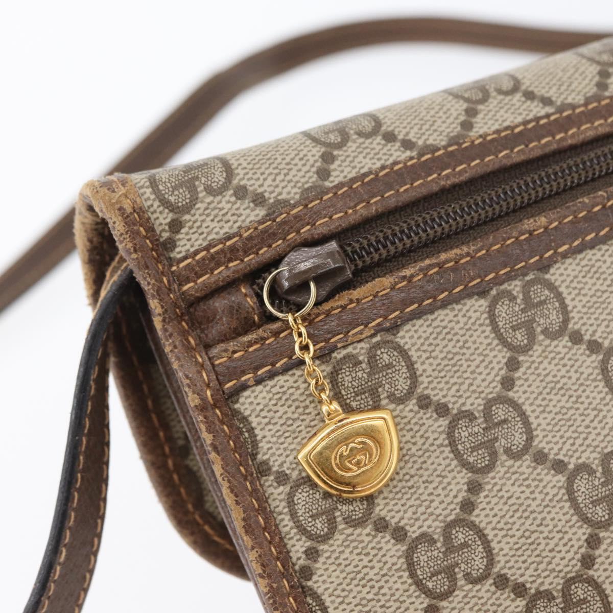 GUCCI GG Supreme Shoulder Bag PVC Beige Gold 004 904 0671 Auth BA11282
