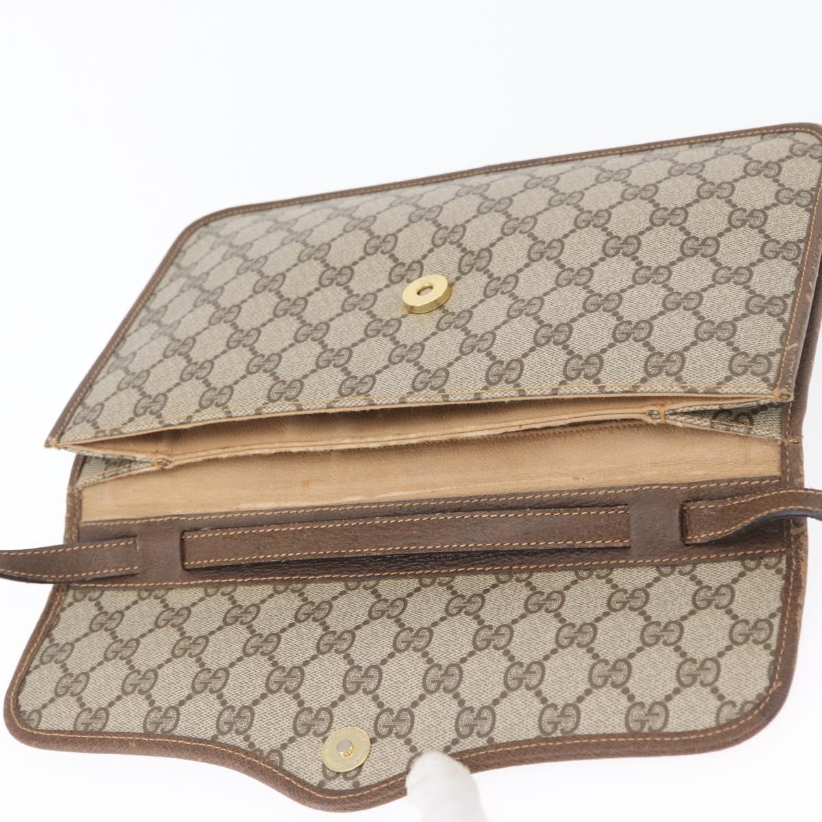 GUCCI GG Supreme Shoulder Bag PVC Beige Gold 004 904 0671 Auth BA11282