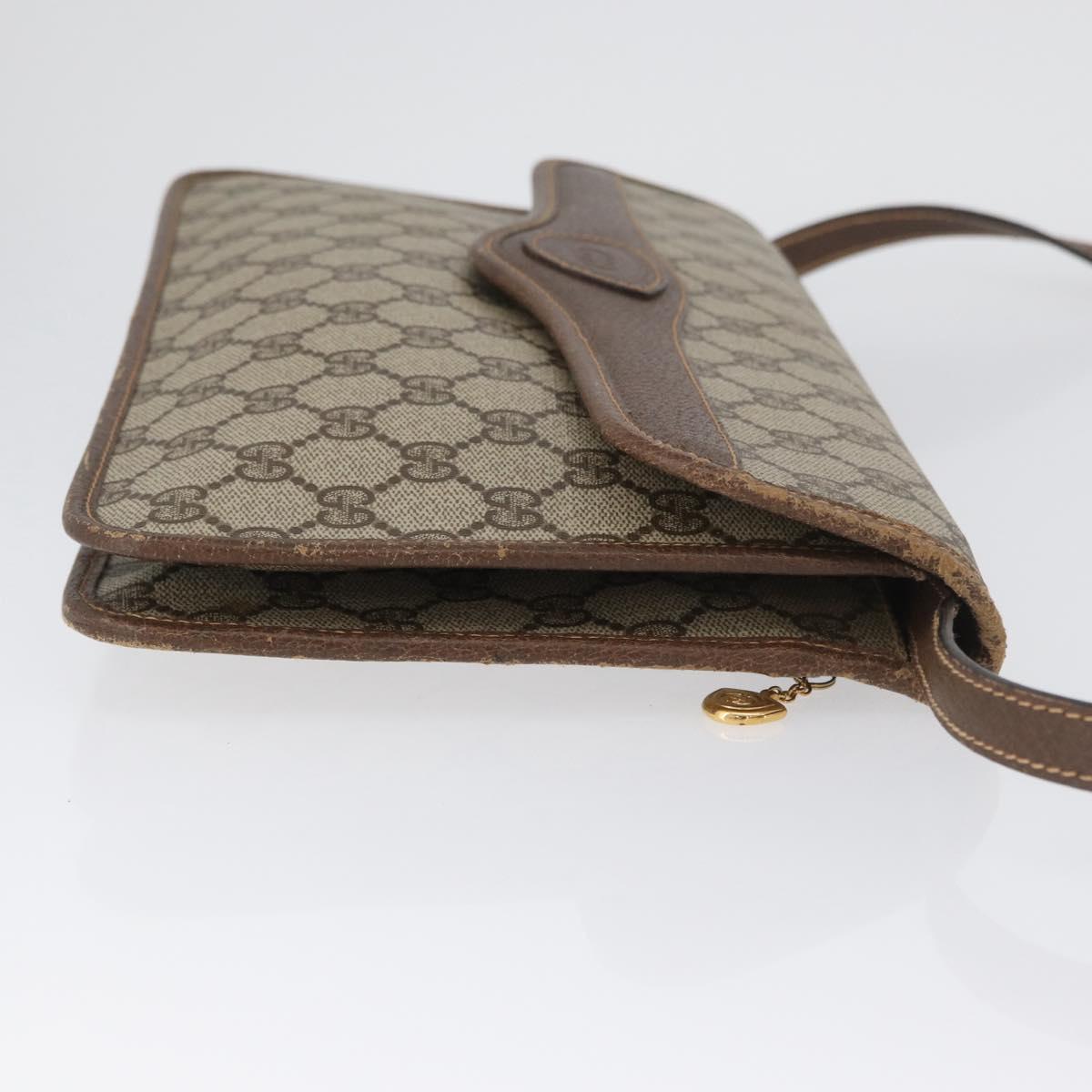 GUCCI GG Supreme Shoulder Bag PVC Beige Gold 004 904 0671 Auth BA11282