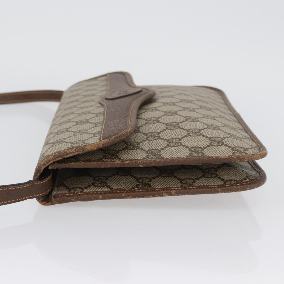 GUCCI GG Supreme Shoulder Bag PVC Beige Gold 004 904 0671 Auth BA11282