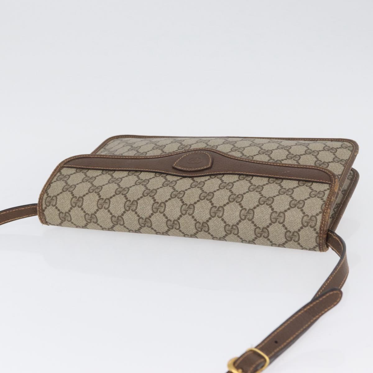 GUCCI GG Supreme Shoulder Bag PVC Beige Gold 004 904 0671 Auth BA11282