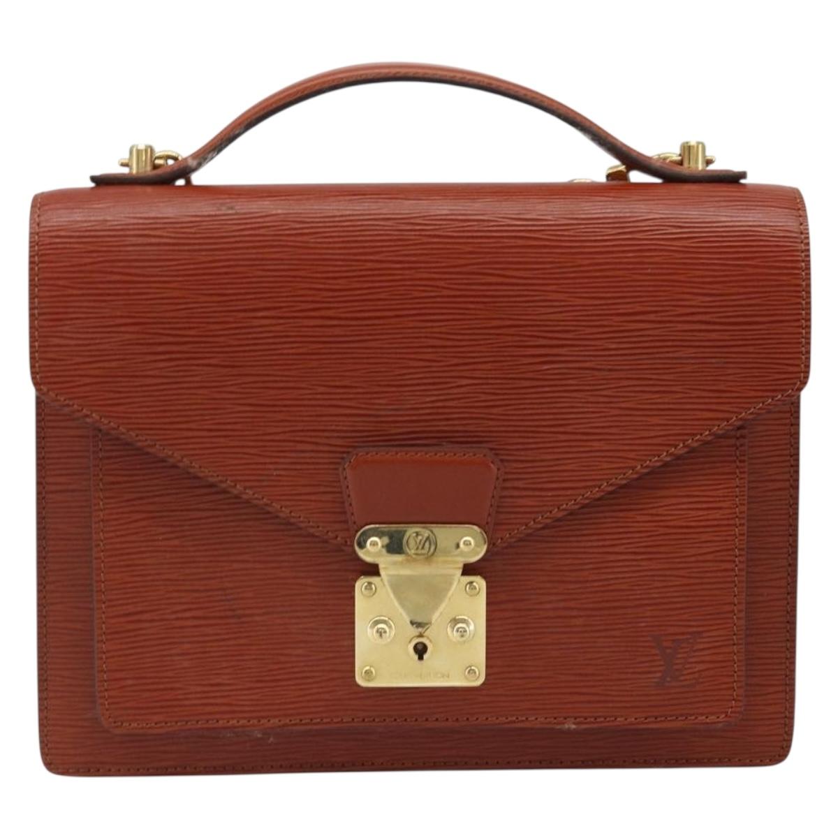 LOUIS VUITTON Epi Monceau 28 Hand Bag Brown M52123 LV Auth BA11286