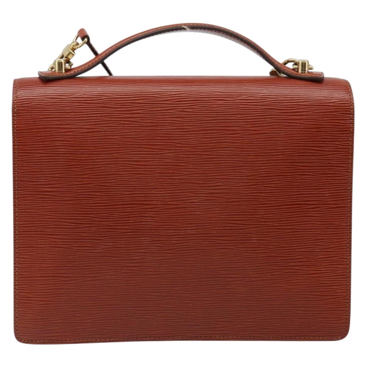 LOUIS VUITTON Epi Monceau 28 Hand Bag Brown M52123 LV Auth BA11286