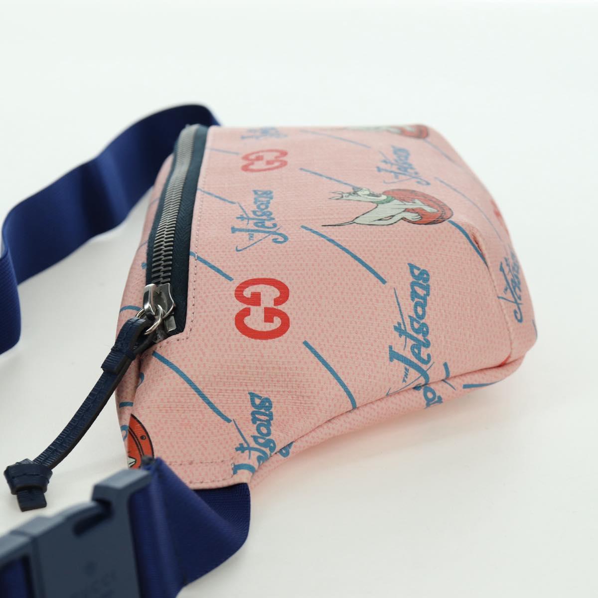 GUCCI GG Supreme Jetsons Collaboration Body Bag PVC Pink 502095 Auth BA11289V