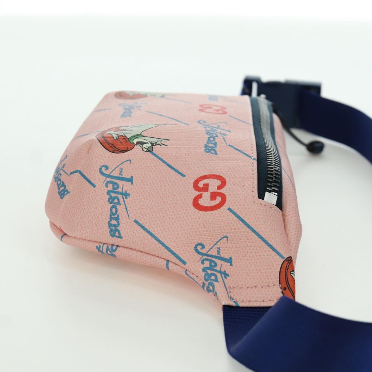GUCCI GG Supreme Jetsons Collaboration Body Bag PVC Pink 502095 Auth BA11289V