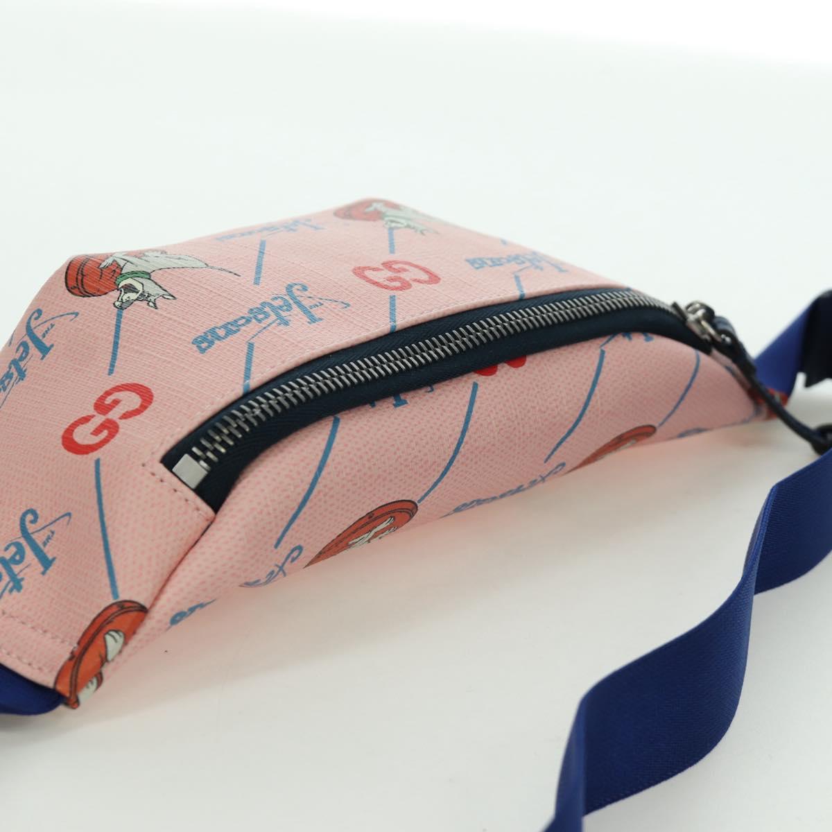 GUCCI GG Supreme Jetsons Collaboration Body Bag PVC Pink 502095 Auth BA11289V
