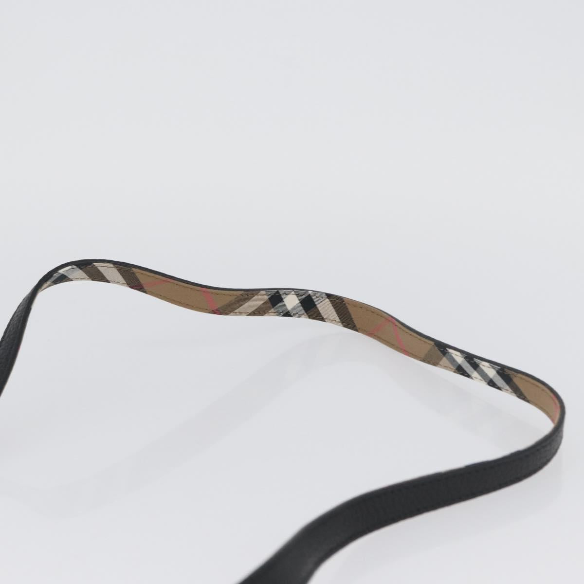 BURBERRY Phone Case Leather Black Gold Auth BA11293V