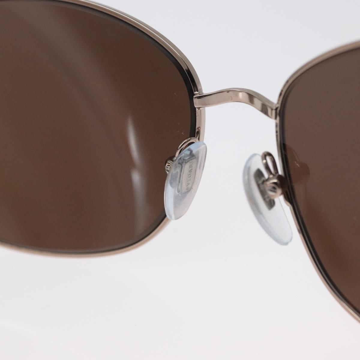 BVLGARI Sunglasses metal Brown 6066-B Auth BA11295V