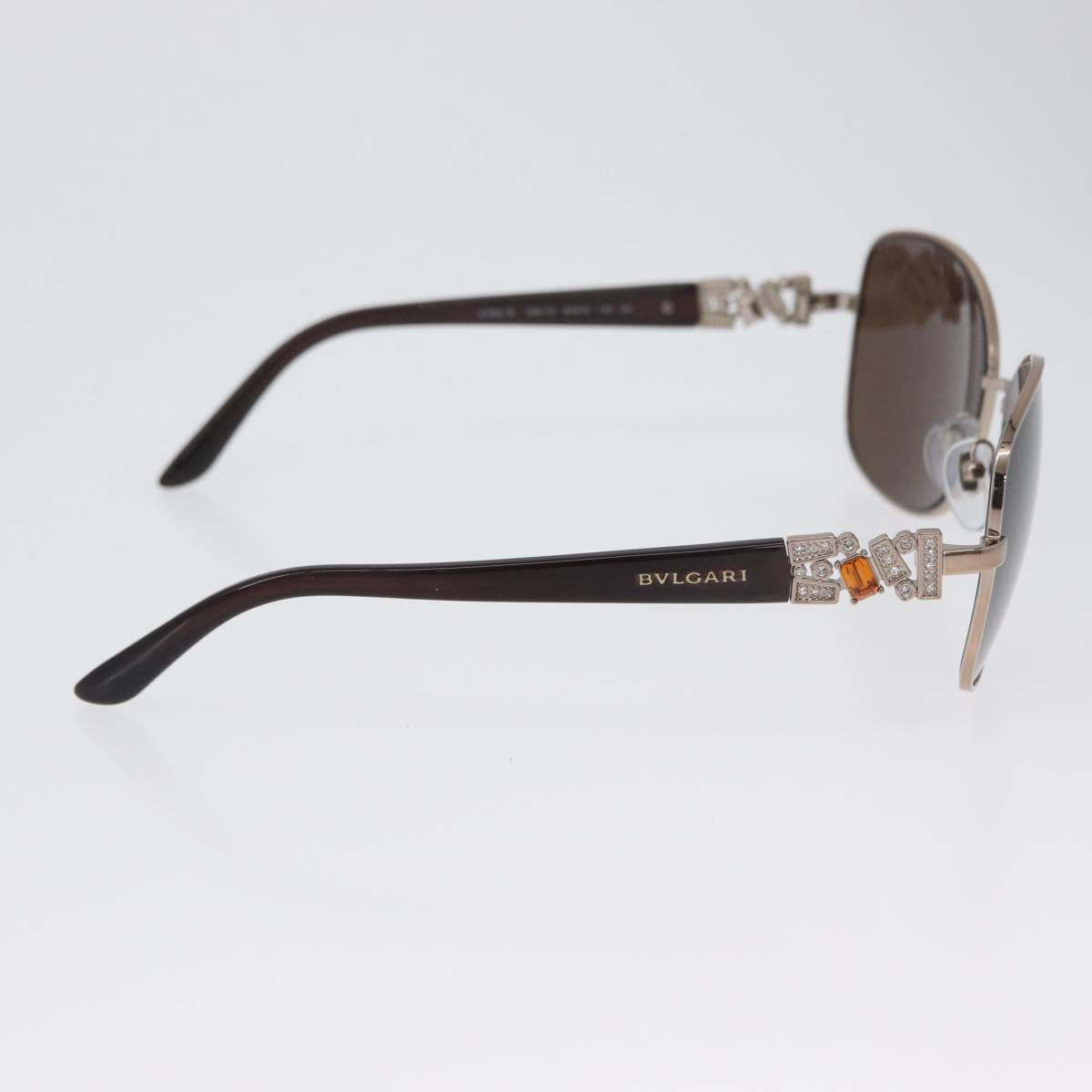 BVLGARI Sunglasses metal Brown 6066-B Auth BA11295V