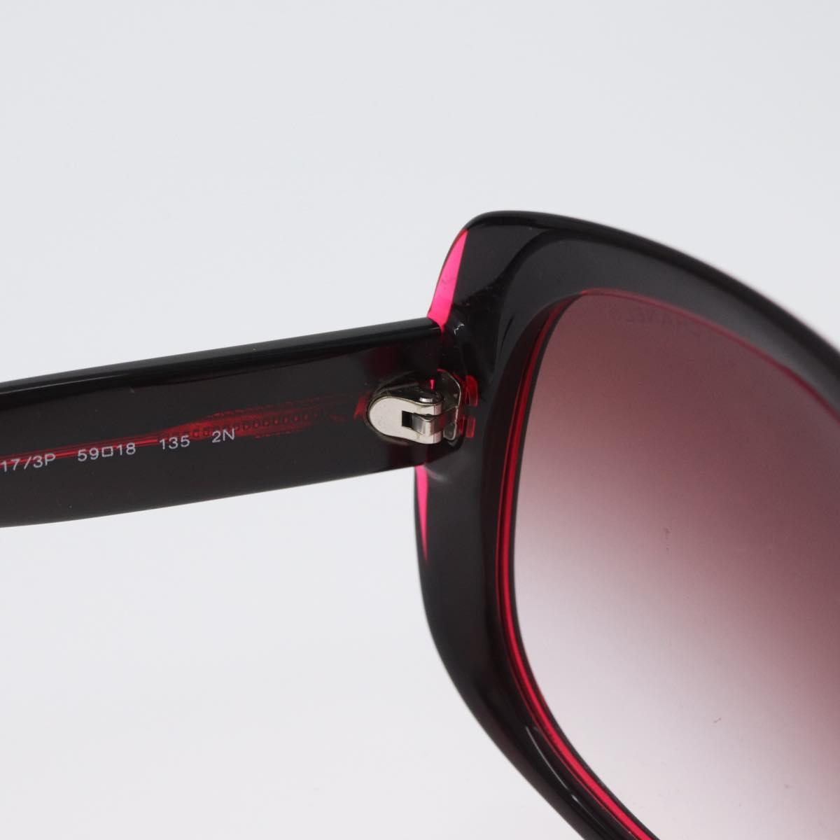 CHANEL COCO Mark Sunglasses plastic Red 5183-A CC Auth BA11304