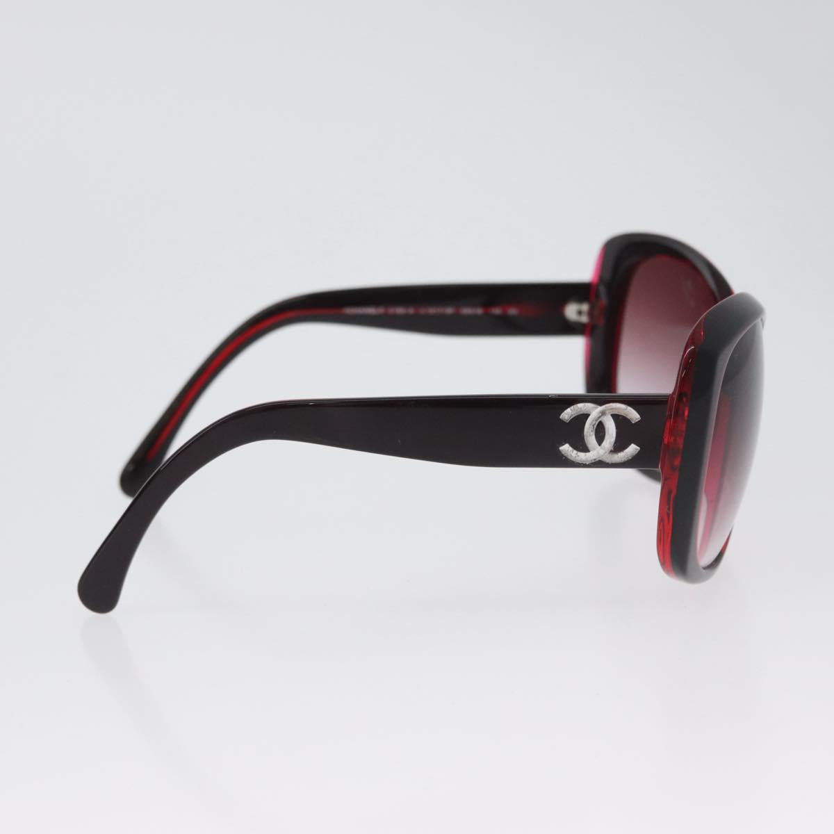 CHANEL COCO Mark Sunglasses plastic Red 5183-A CC Auth BA11304