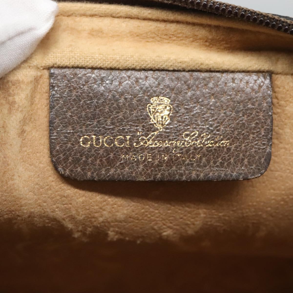 GUCCI GG Supreme Web Sherry Line Clutch Bag PVC Beige Red 56 01 012 Auth BA1131