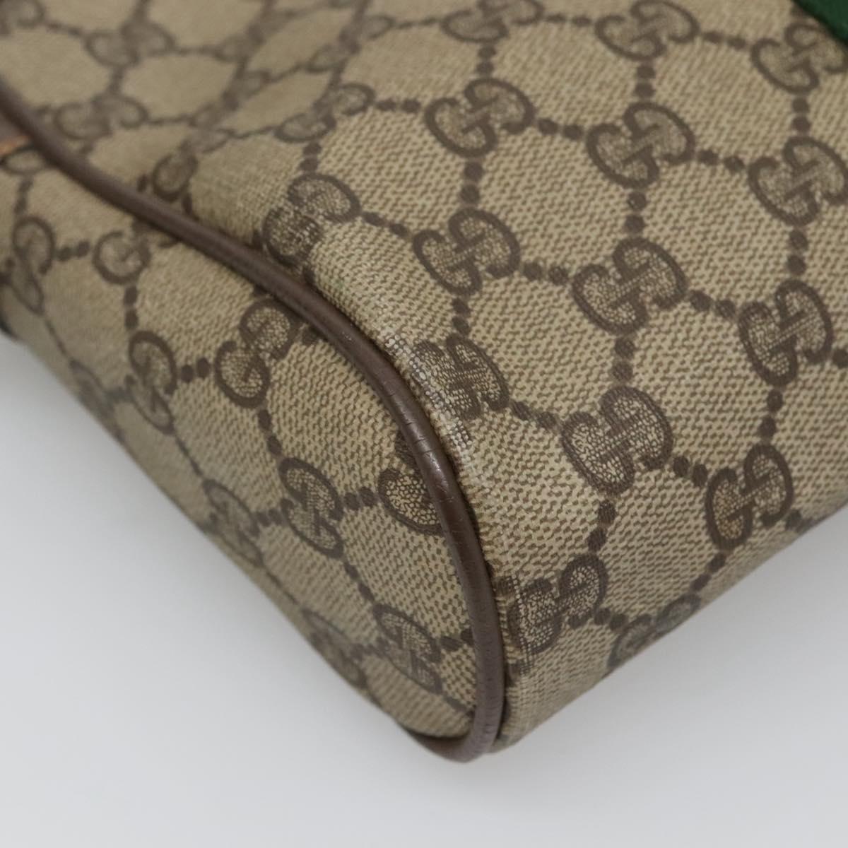 GUCCI GG Supreme Web Sherry Line Clutch Bag PVC Beige Red 56 01 012 Auth BA1131
