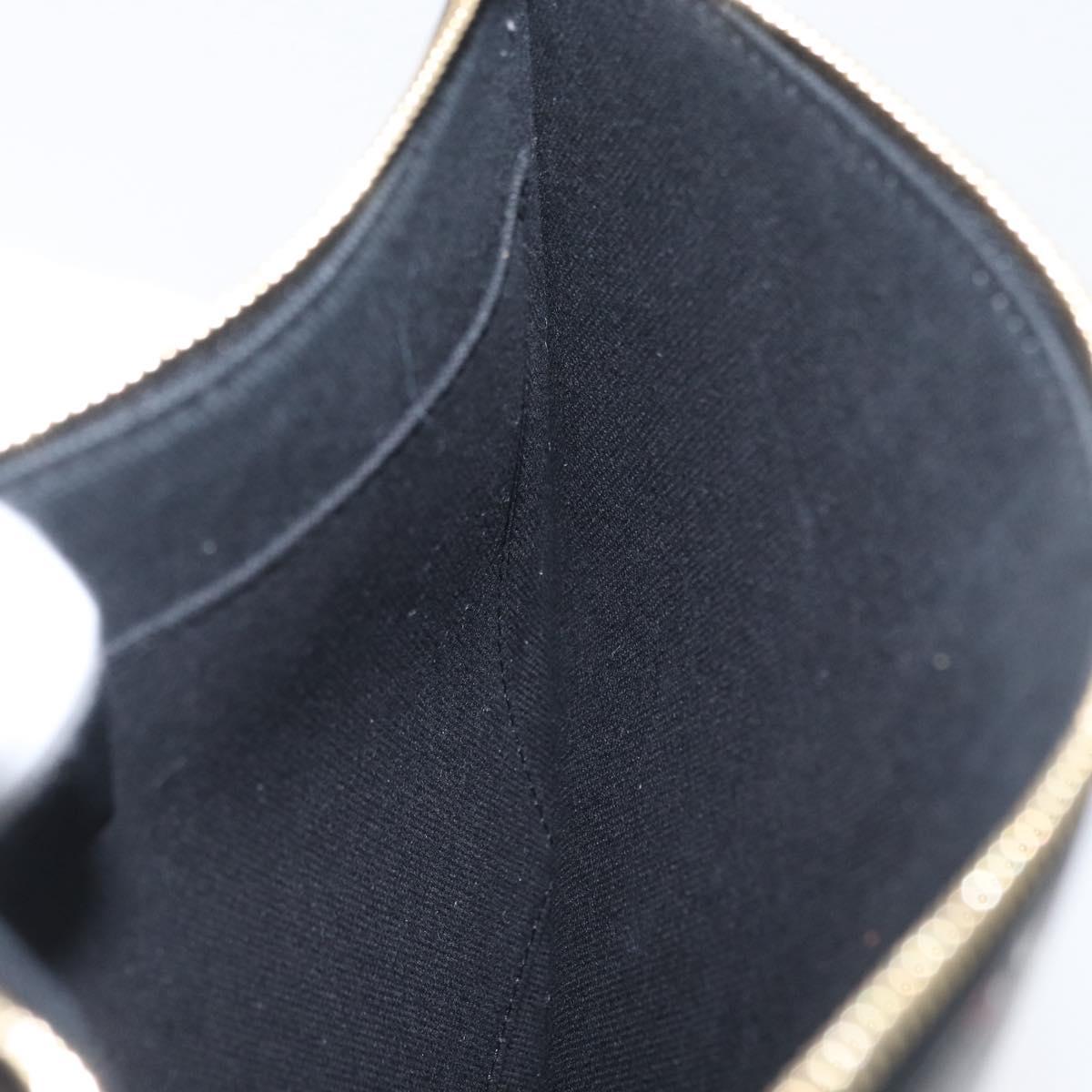 GIVENCHY Clutch Bag Leather Black Gold Auth BA11312