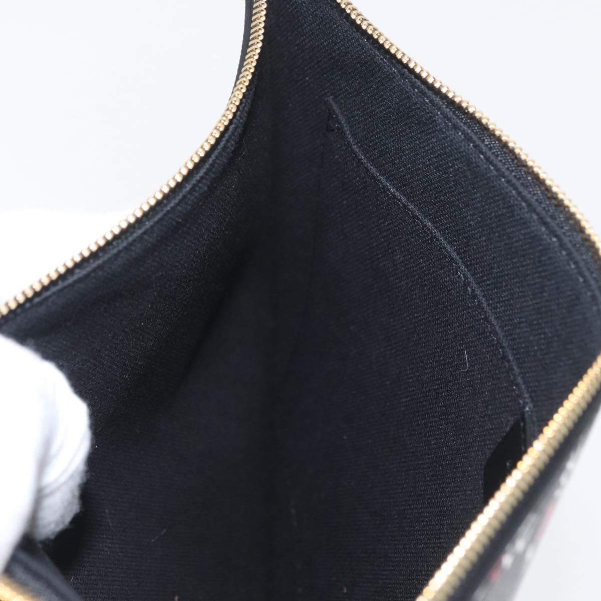 GIVENCHY Clutch Bag Leather Black Gold Auth BA11312