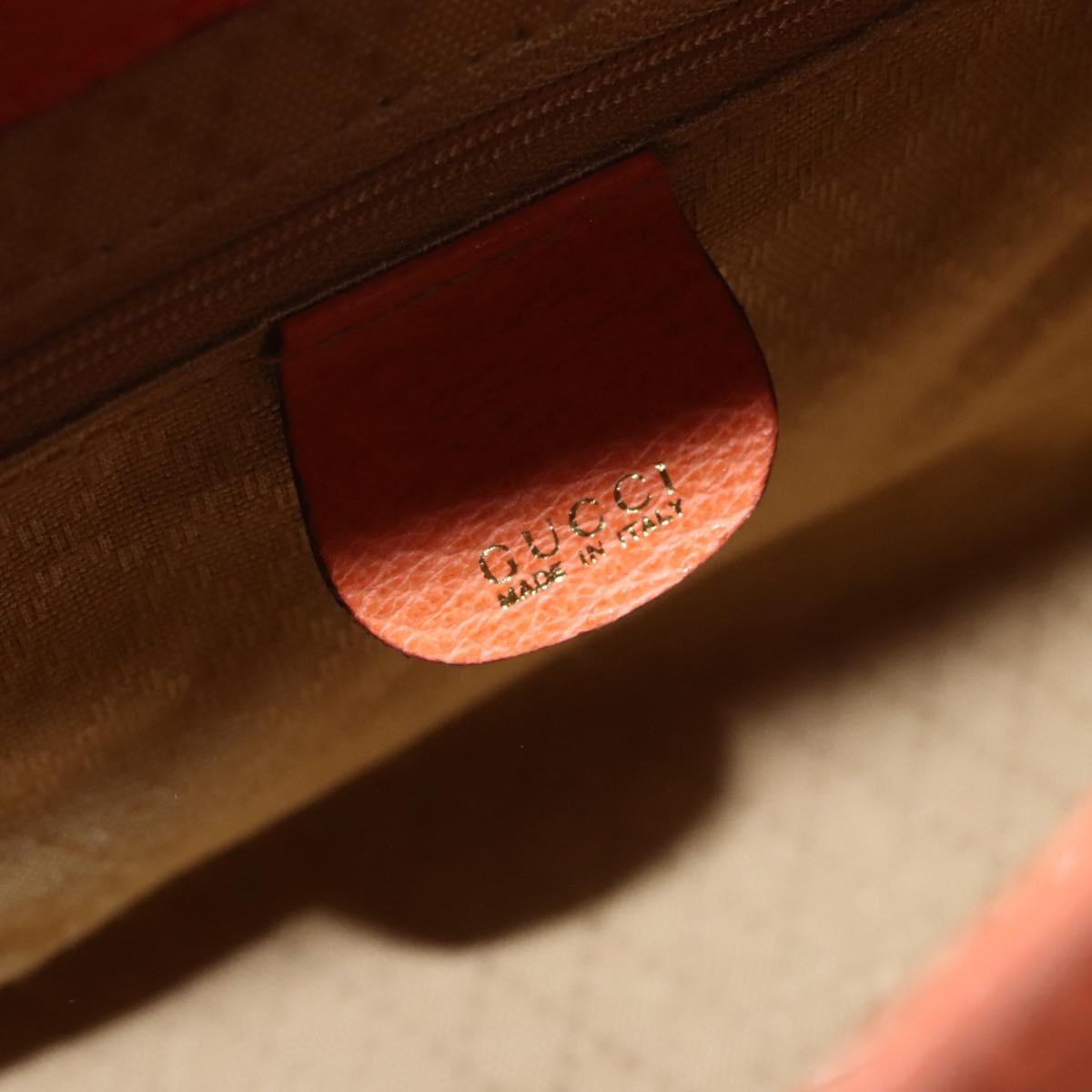 GUCCI Bamboo Hand Bag Suede 2way Orange Gold 000 123 0316 Auth BA1132