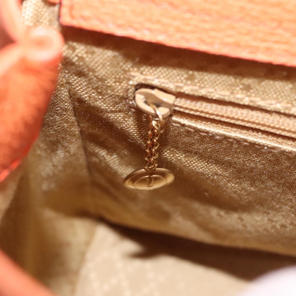 GUCCI Bamboo Hand Bag Suede 2way Orange Gold 000 123 0316 Auth BA1132
