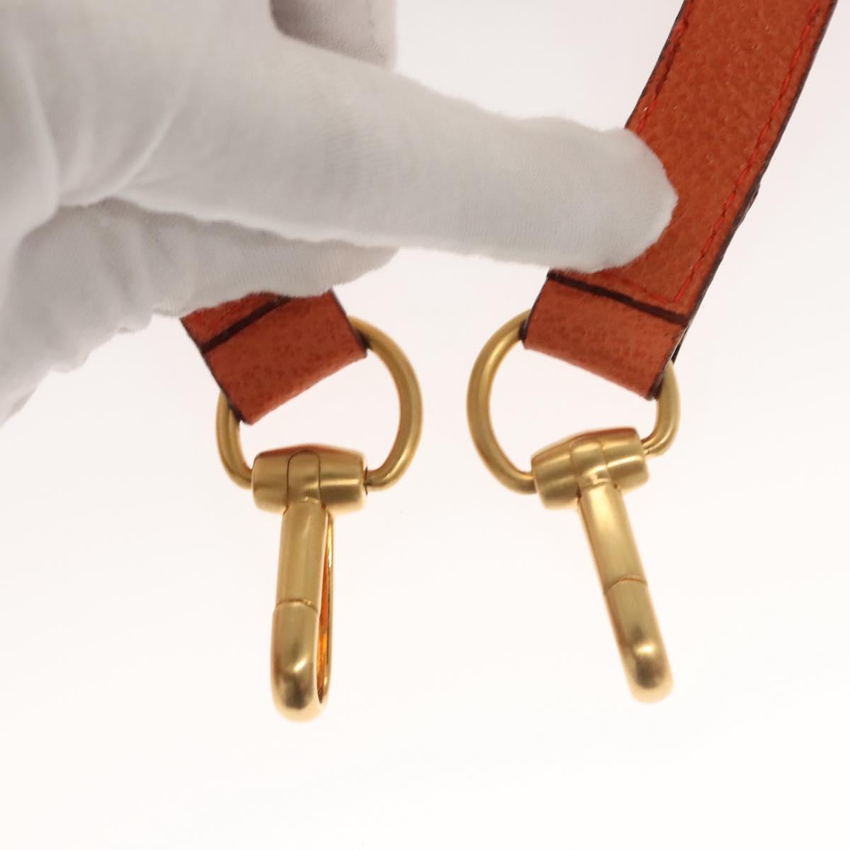 GUCCI Bamboo Hand Bag Suede 2way Orange Gold 000 123 0316 Auth BA1132