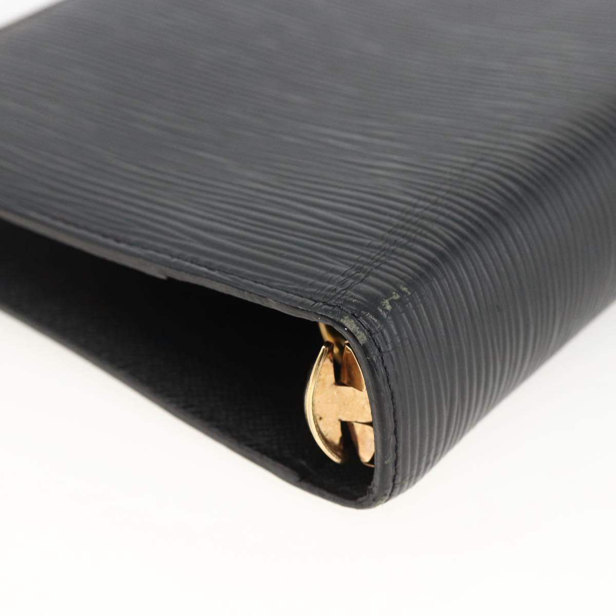 LOUIS VUITTON Epi Agenda MM Day Planner Cover Black R20042 LV Auth BA11324