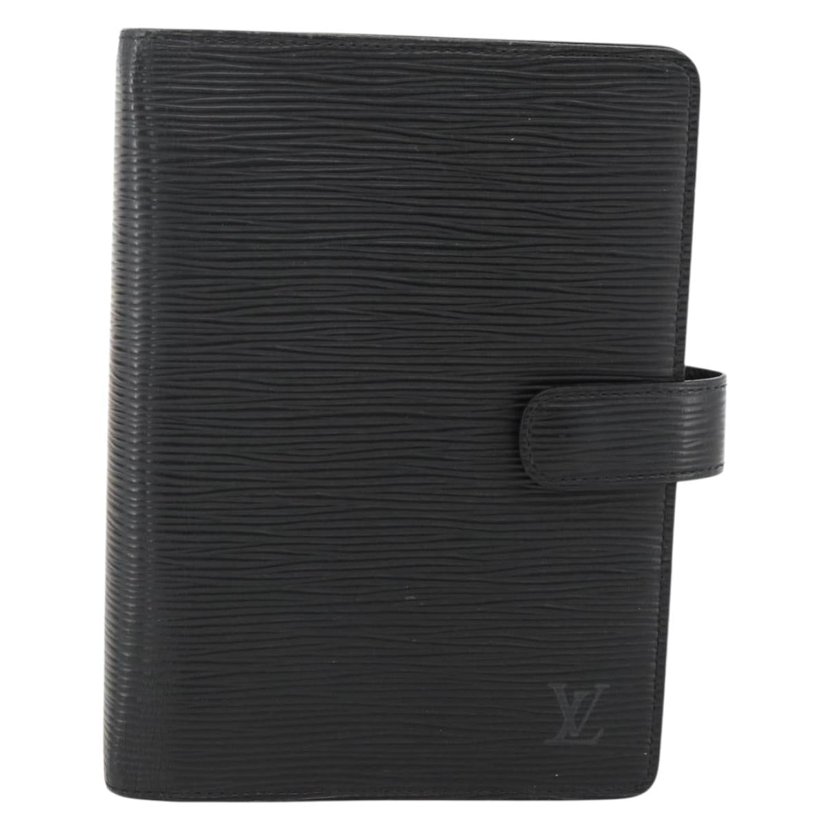LOUIS VUITTON Epi Agenda MM Day Planner Cover Black R20042 LV Auth BA11324