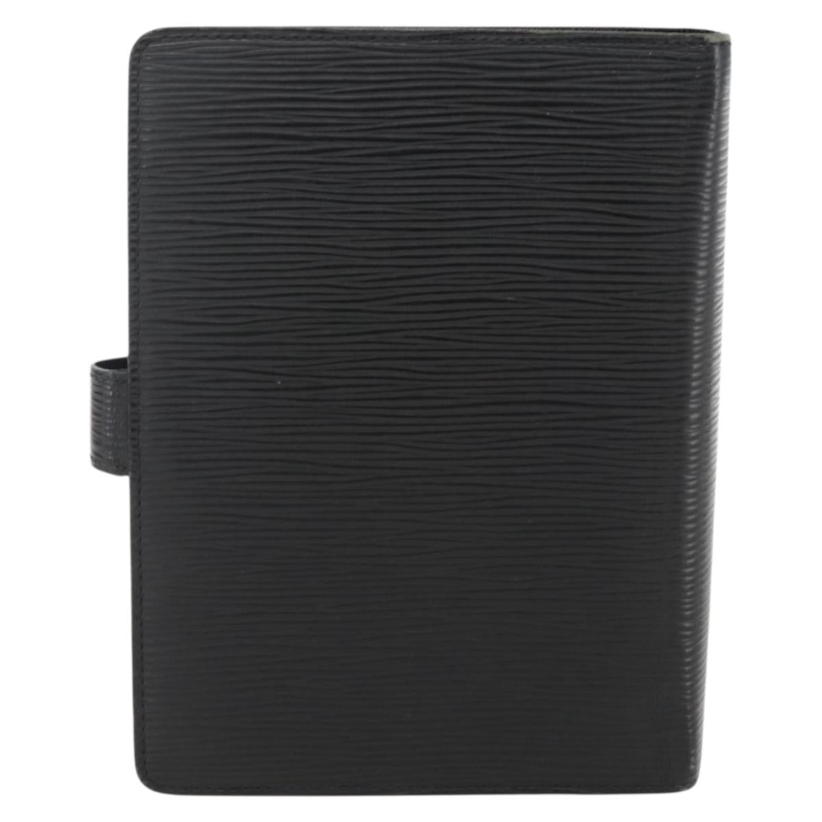 LOUIS VUITTON Epi Agenda MM Day Planner Cover Black R20042 LV Auth BA11324