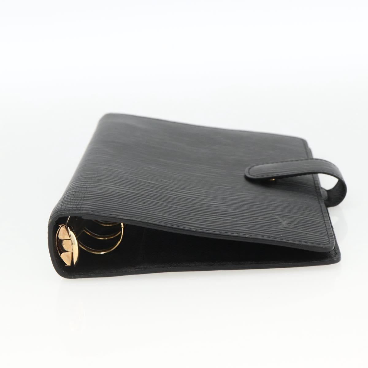 LOUIS VUITTON Epi Agenda MM Day Planner Cover Black R20042 LV Auth BA11324