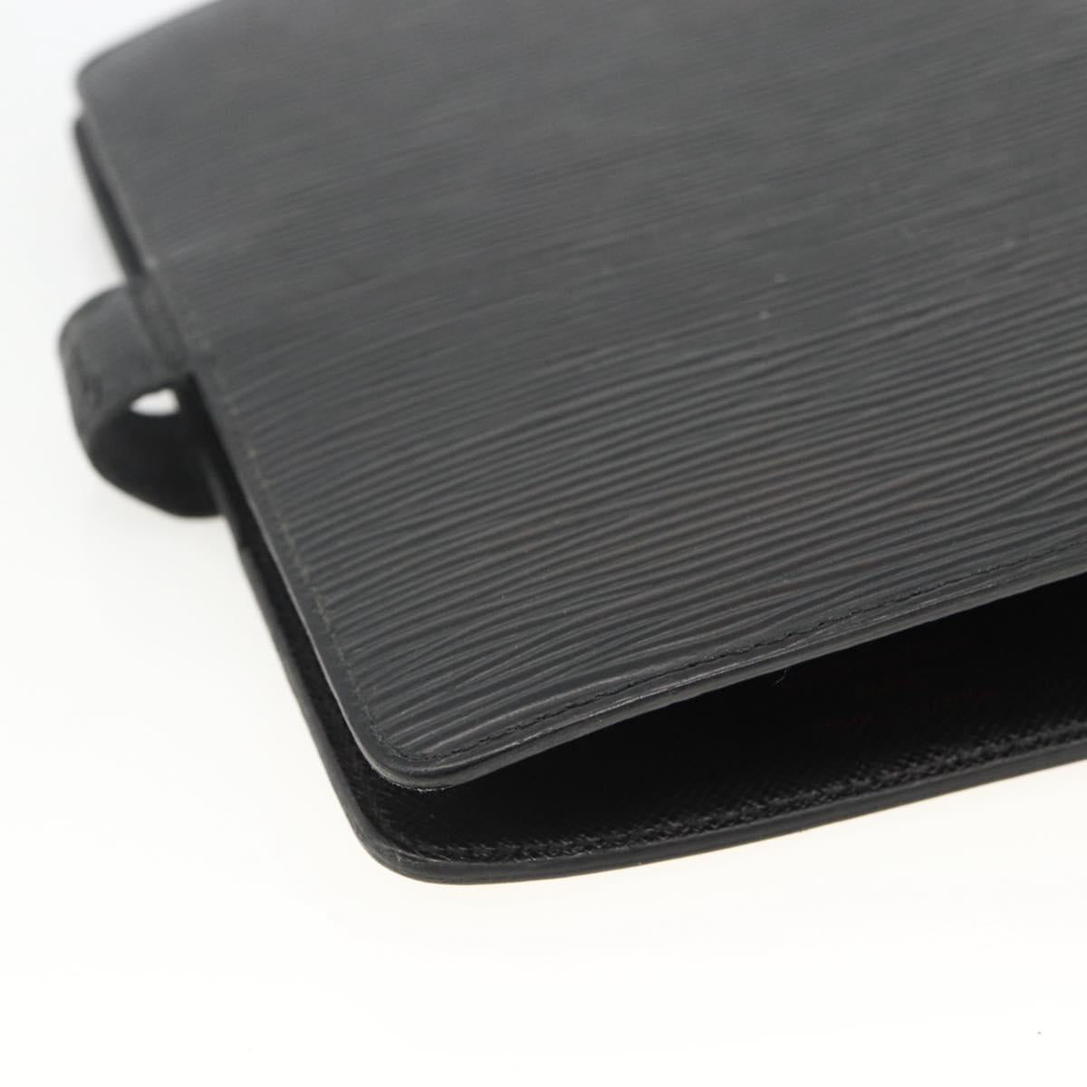 LOUIS VUITTON Epi Agenda MM Day Planner Cover Black R20042 LV Auth BA11325